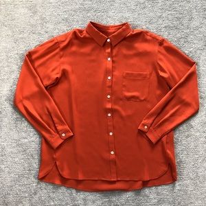 J. Jill Burnt Orange Button Down Blouse